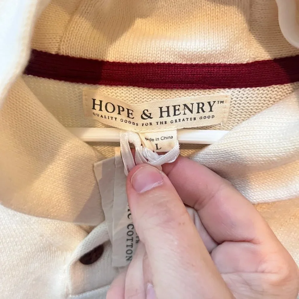 NEW Hope & Henry Boys Organic Cotton Sweater- Size L‎